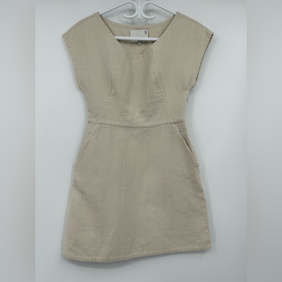 3.1 Phillip Lim Beige Dress with Pockets Boatneck Size 2 - Picture 2 of 6